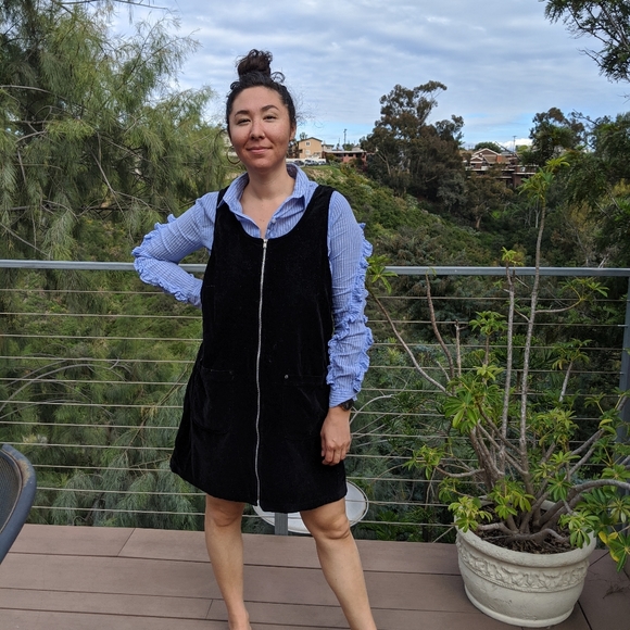 Vintage Black Velvet Jumper - Picture 2 of 5